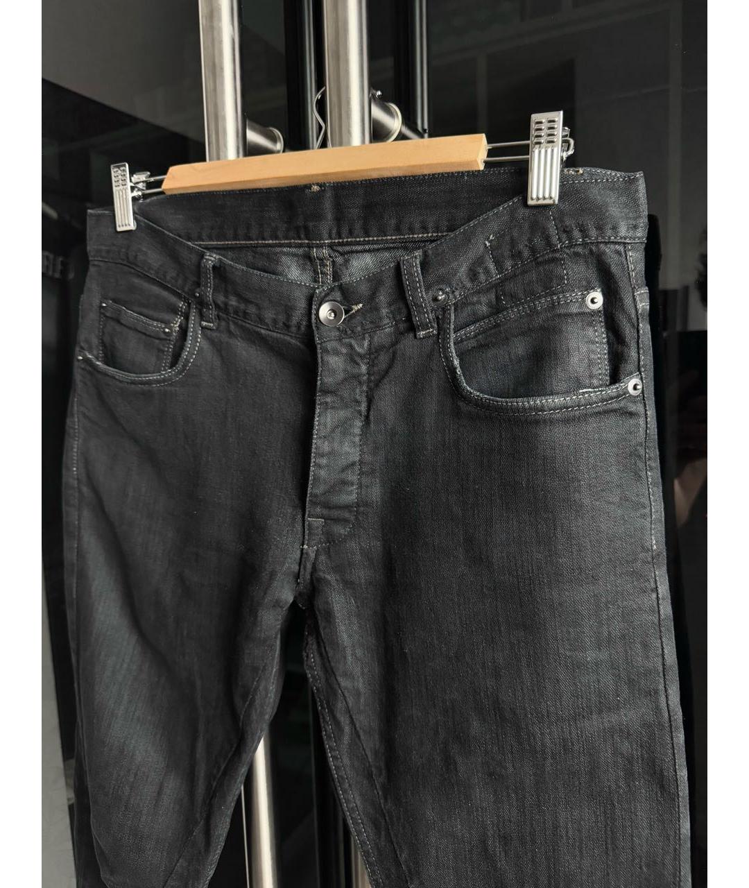 RICK OWENS Черные хлопко-эластановые джинсы скинни, фото 4