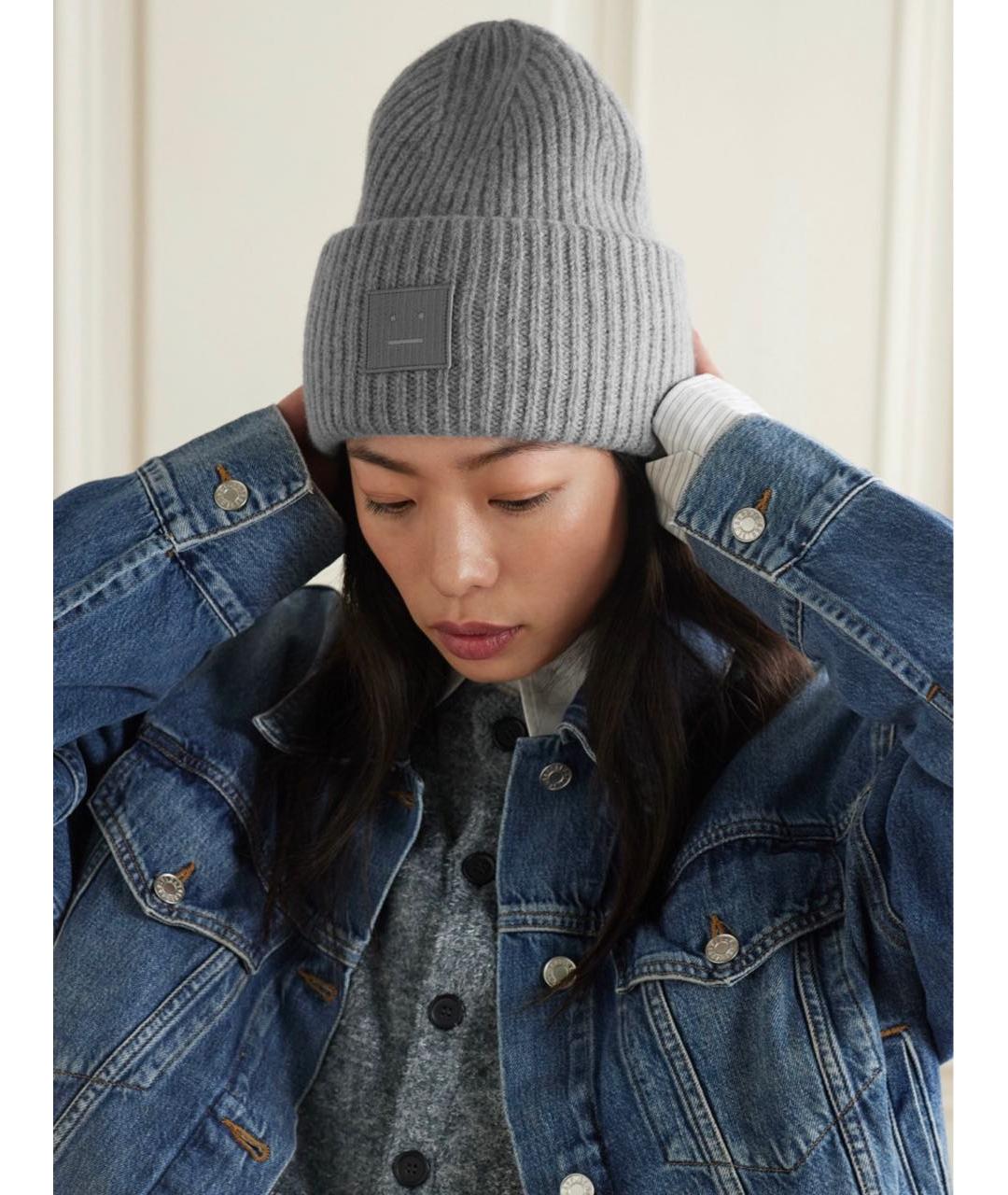 ACNE STUDIOS Синяя шерстяная шапка, фото 3
