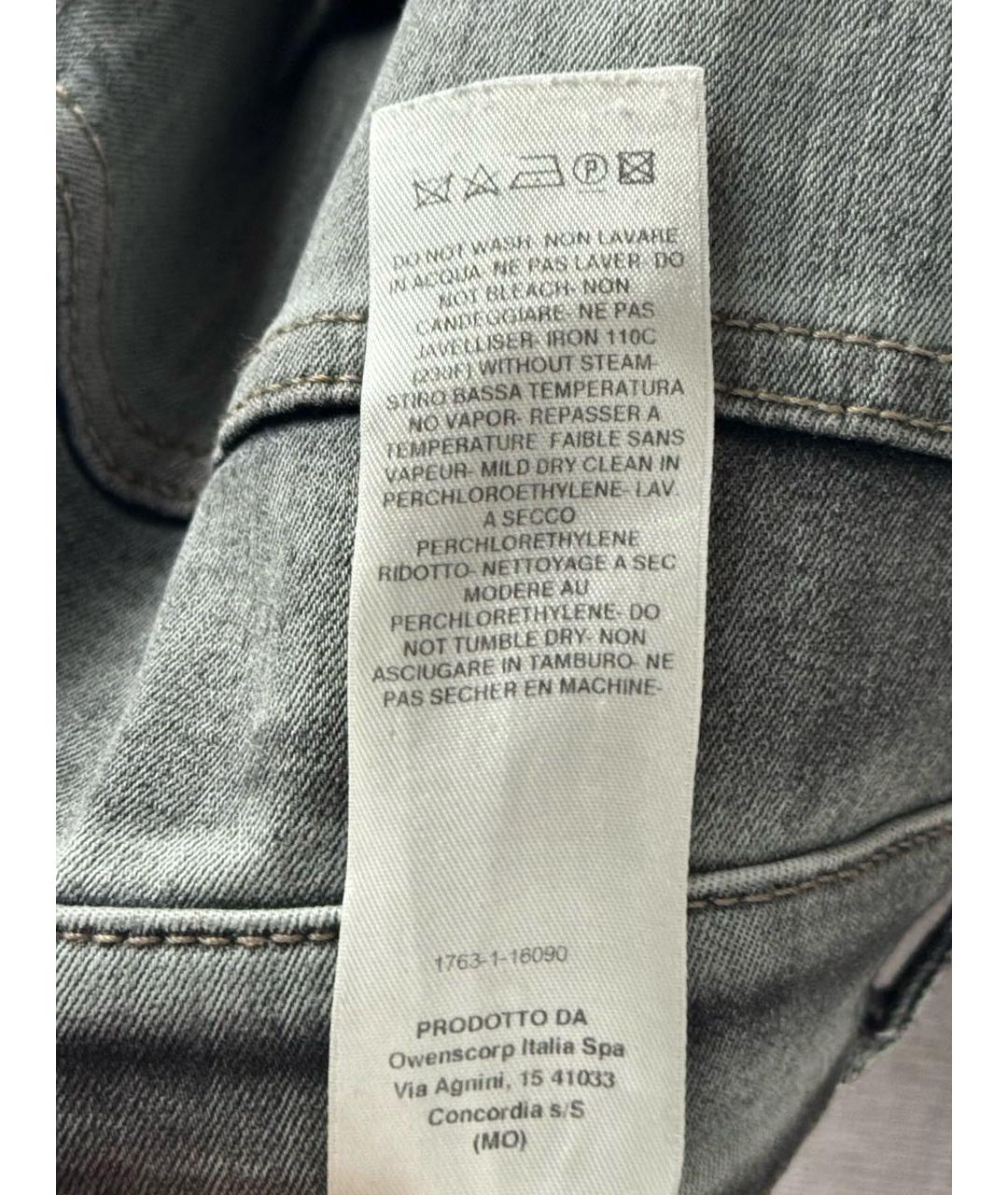 RICK OWENS DRKSHDW Серые хлопко-эластановые джинсы скинни, фото 6