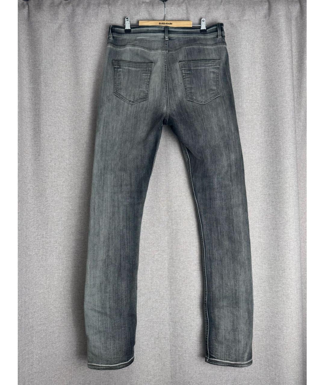 RICK OWENS DRKSHDW Серые хлопко-эластановые джинсы скинни, фото 2