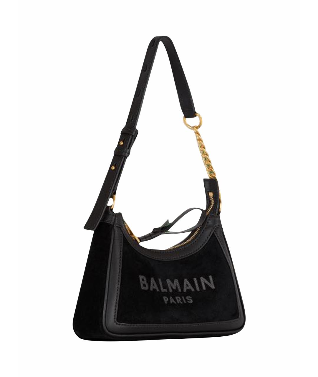 BALMAIN Черная кожаная сумка с короткими ручками, фото 7