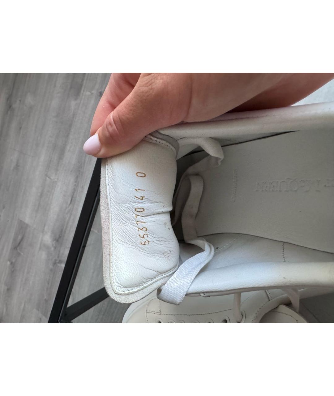 ALEXANDER MCQUEEN Белые кожаные кеды, фото 5