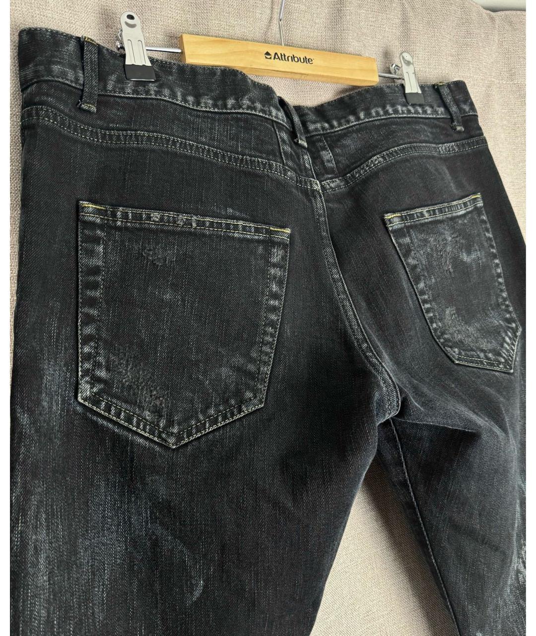 SAINT LAURENT Черные хлопковые джинсы скинни, фото 4