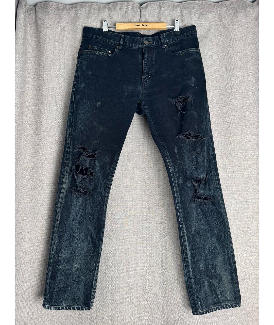 SAINT LAURENT Черные хлопковые джинсы скинни, фото 9