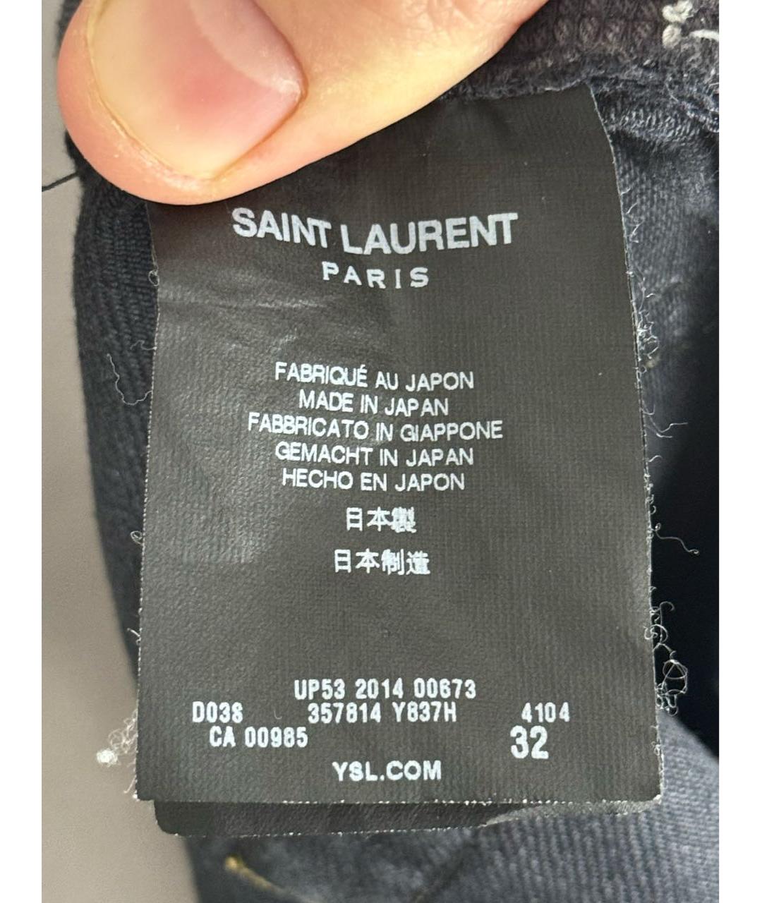 SAINT LAURENT Черные хлопковые джинсы скинни, фото 7