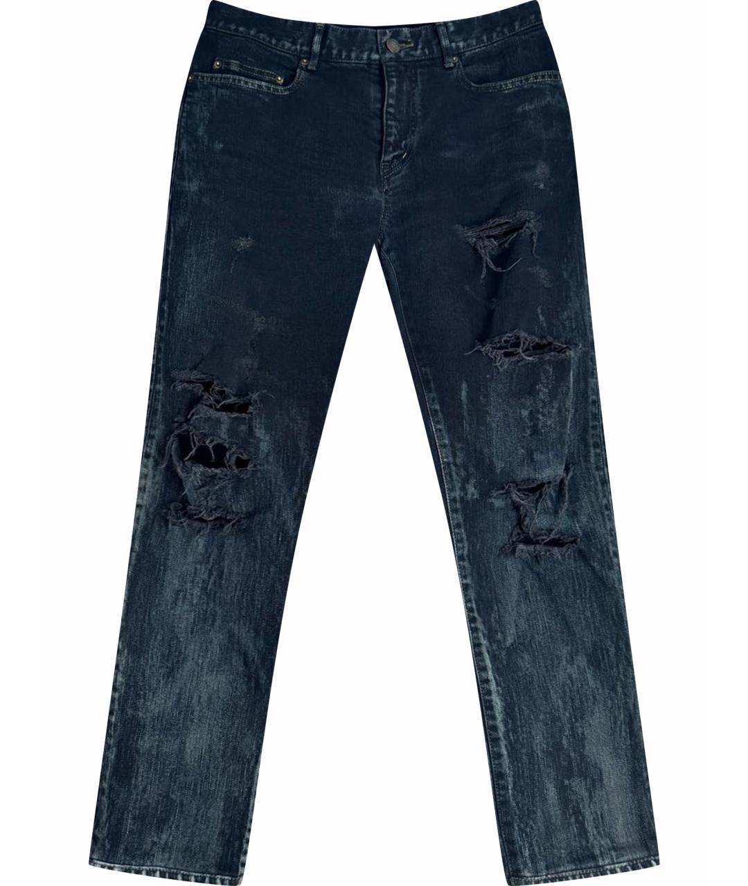 SAINT LAURENT Черные хлопковые джинсы скинни, фото 1
