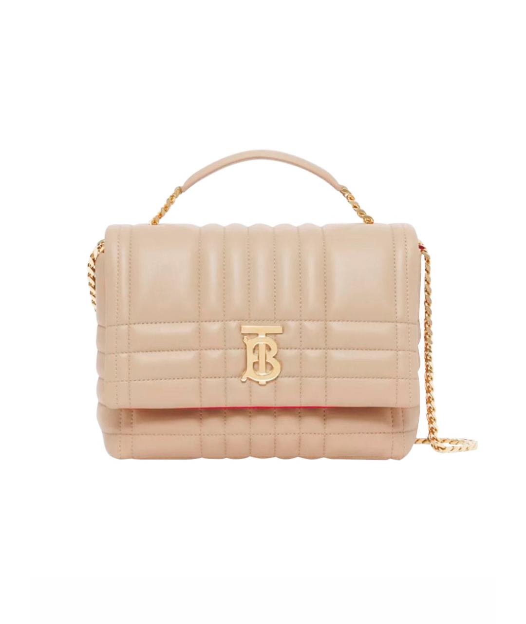 BURBERRY Бежевая кожаная сумка через плечо, фото 1