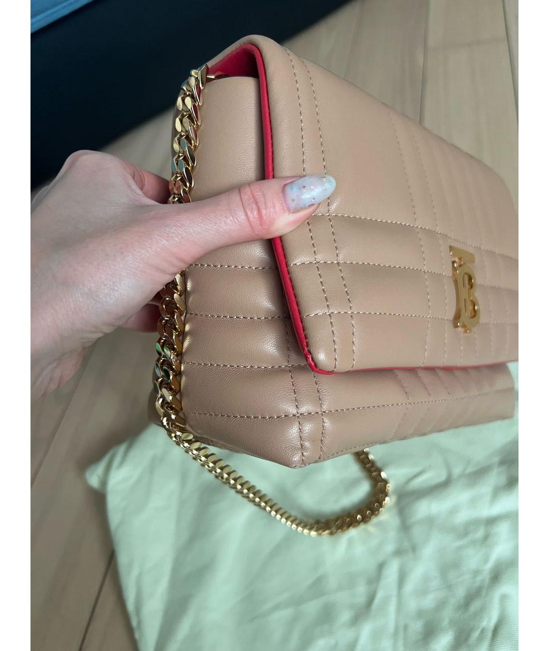 BURBERRY Бежевая кожаная сумка через плечо, фото 7