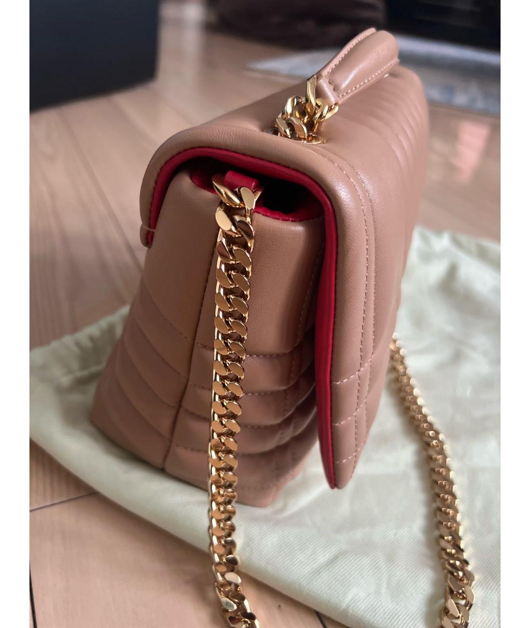 BURBERRY Бежевая кожаная сумка через плечо, фото 3