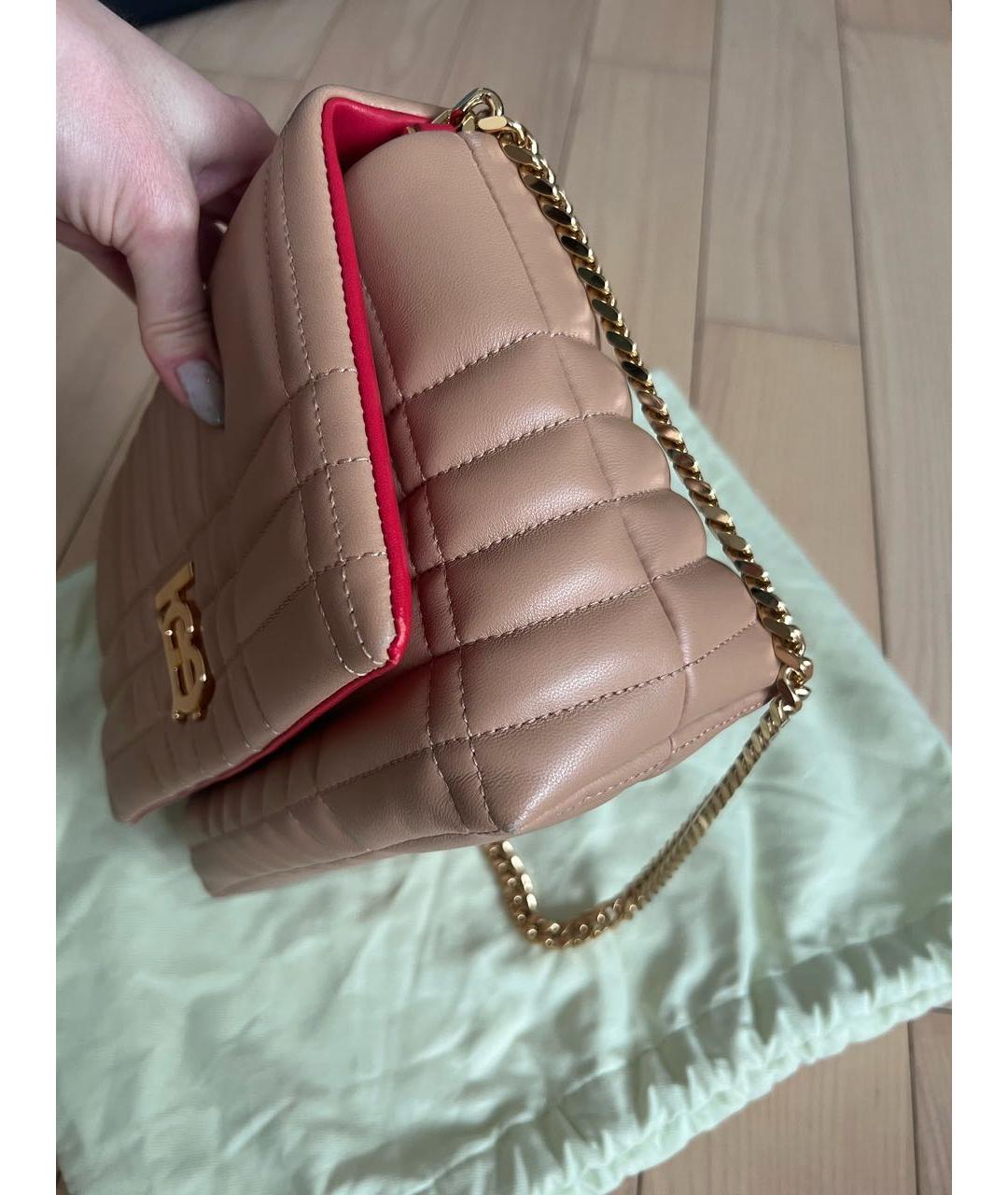 BURBERRY Бежевая кожаная сумка через плечо, фото 8