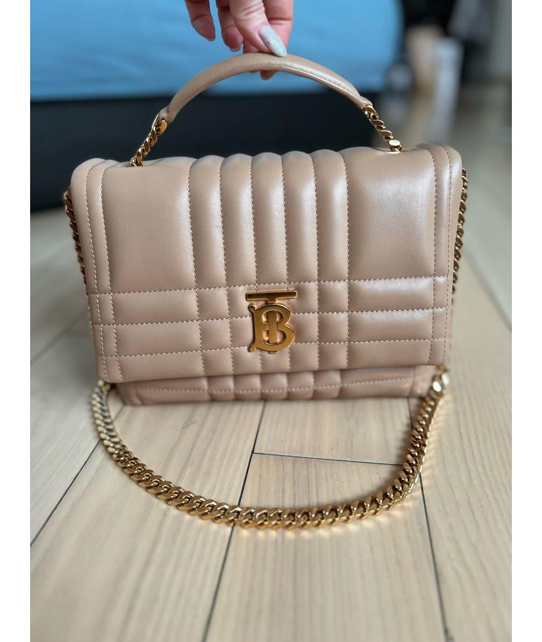 BURBERRY Бежевая кожаная сумка через плечо, фото 9