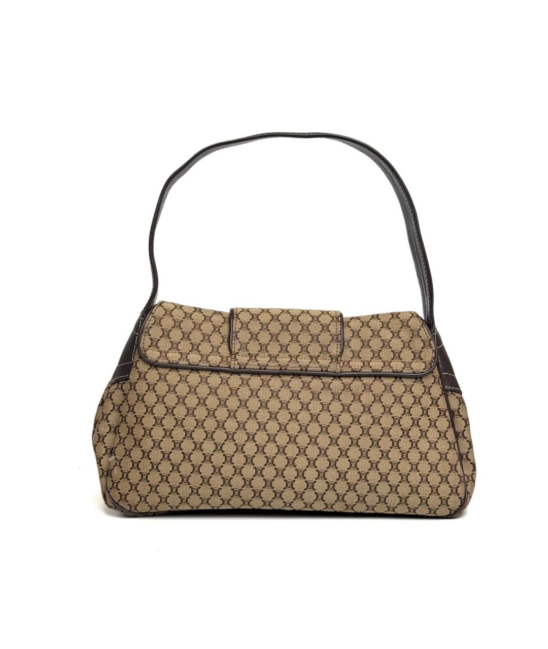 CELINE Бежевая тканевая сумка с короткими ручками, фото 2