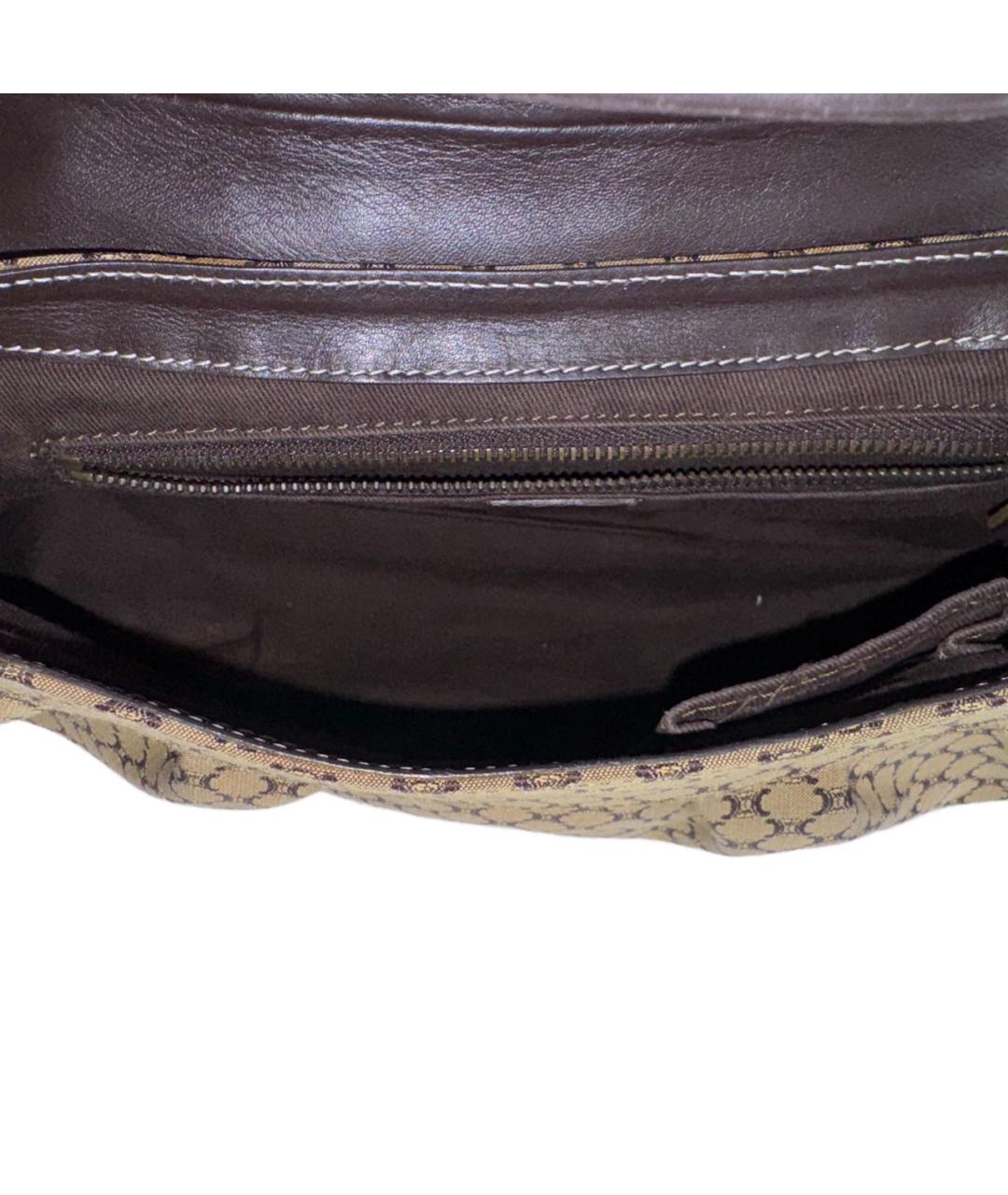 CELINE Бежевая тканевая сумка с короткими ручками, фото 6