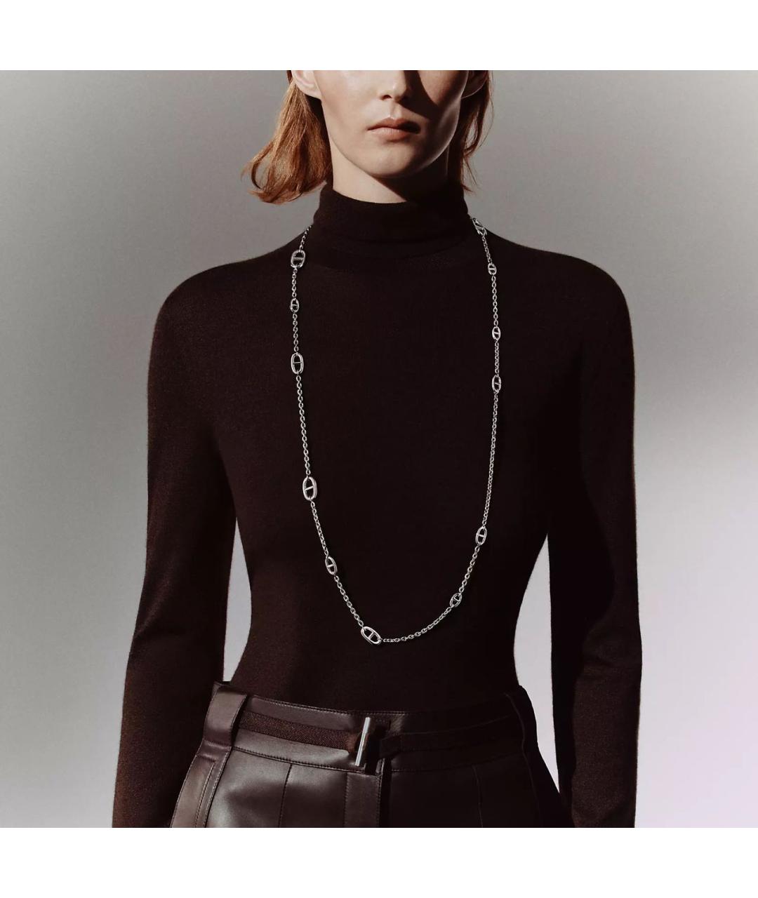 HERMES Серебряное серебряное колье, фото 2
