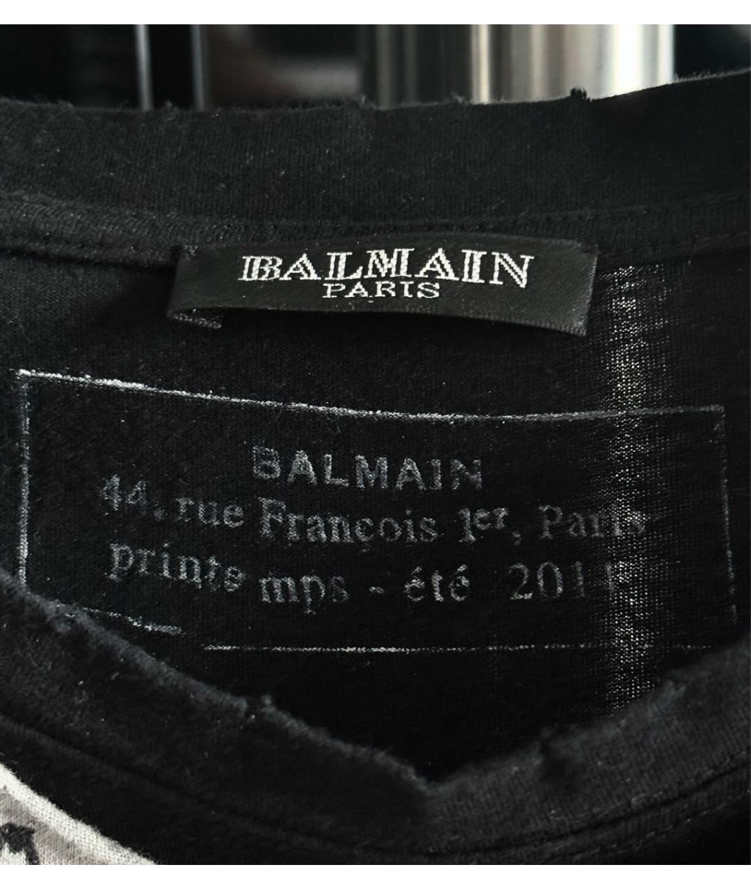 BALMAIN Черная хлопковая футболка, фото 5