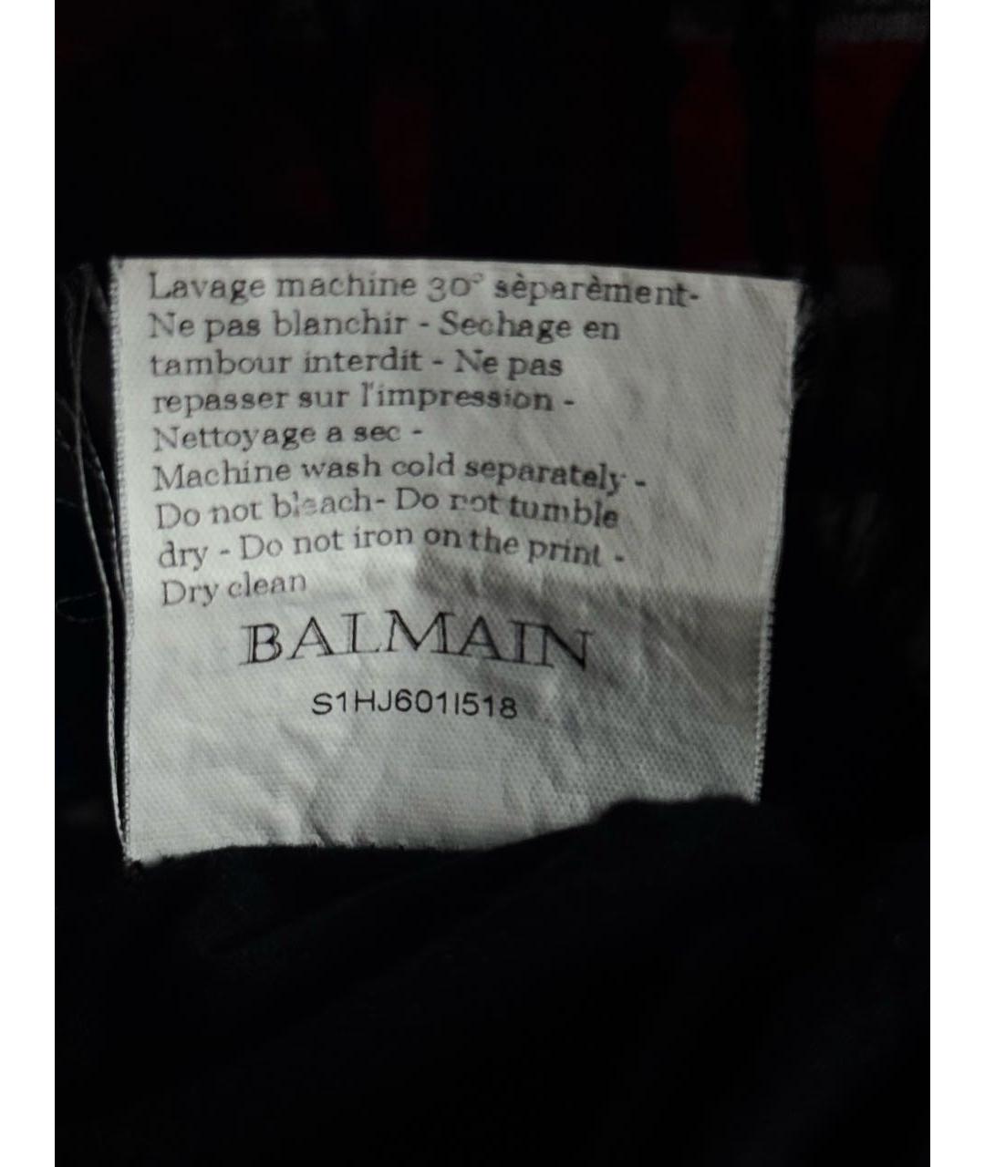 BALMAIN Черная хлопковая футболка, фото 6