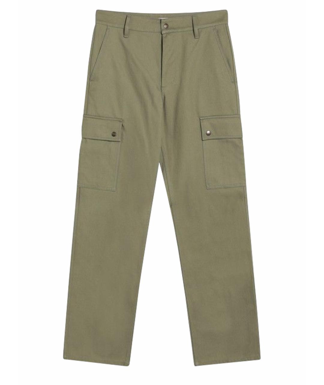 BURBERRY Хаки хлопковые повседневные брюки, фото 1
