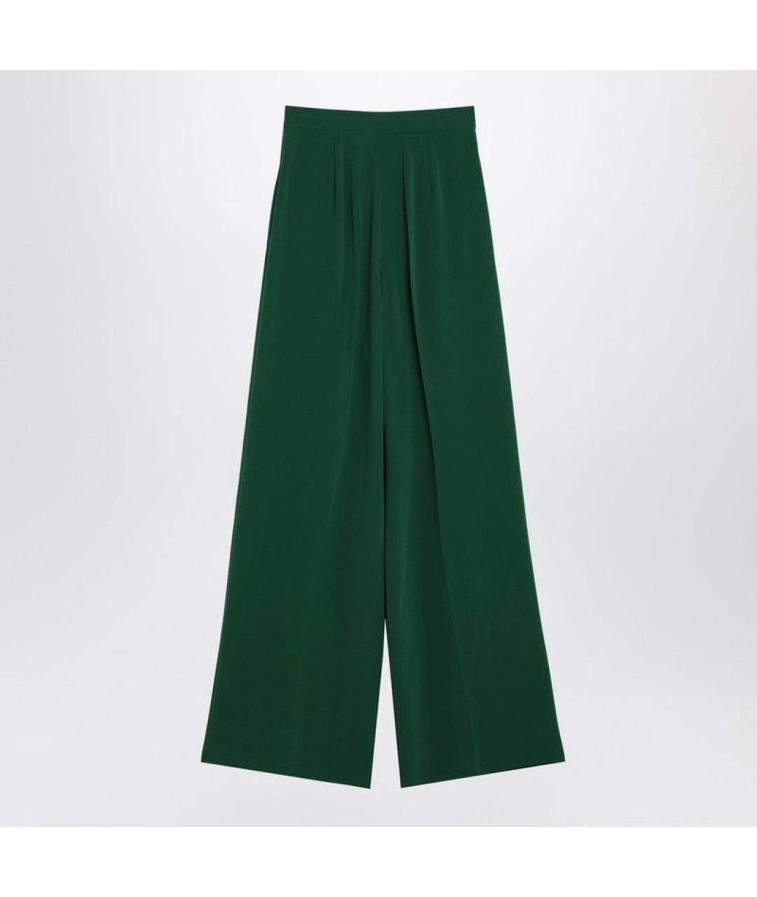 MAX MARA Зеленые шерстяные прямые брюки, фото 2