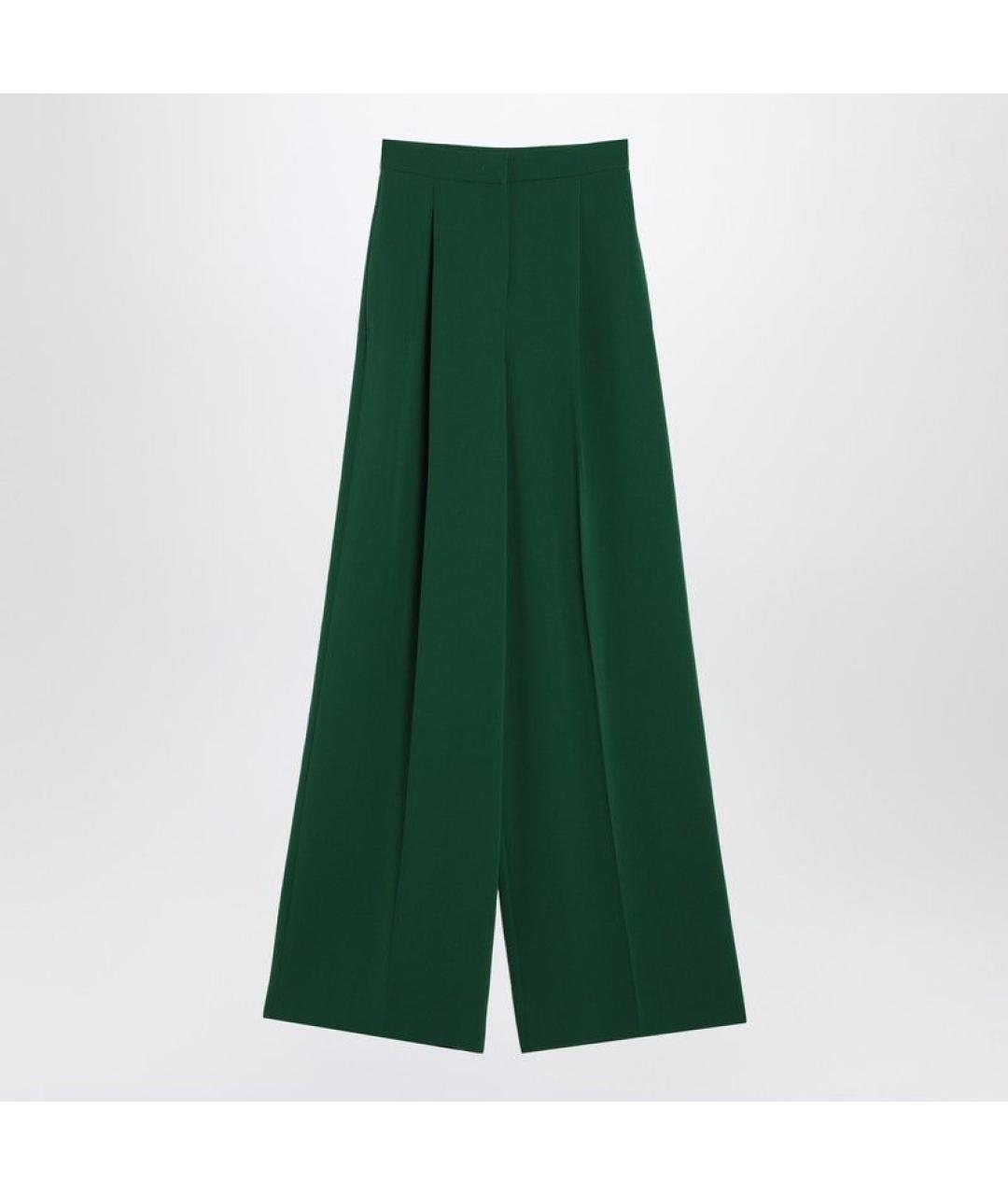 MAX MARA Зеленые шерстяные прямые брюки, фото 3