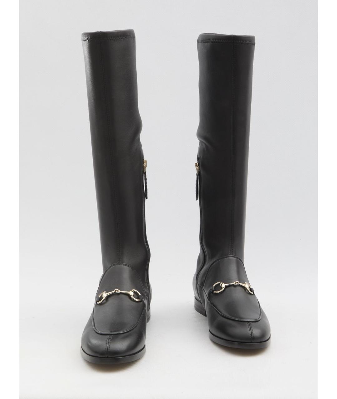 GUCCI Черные кожаные сапоги, фото 5