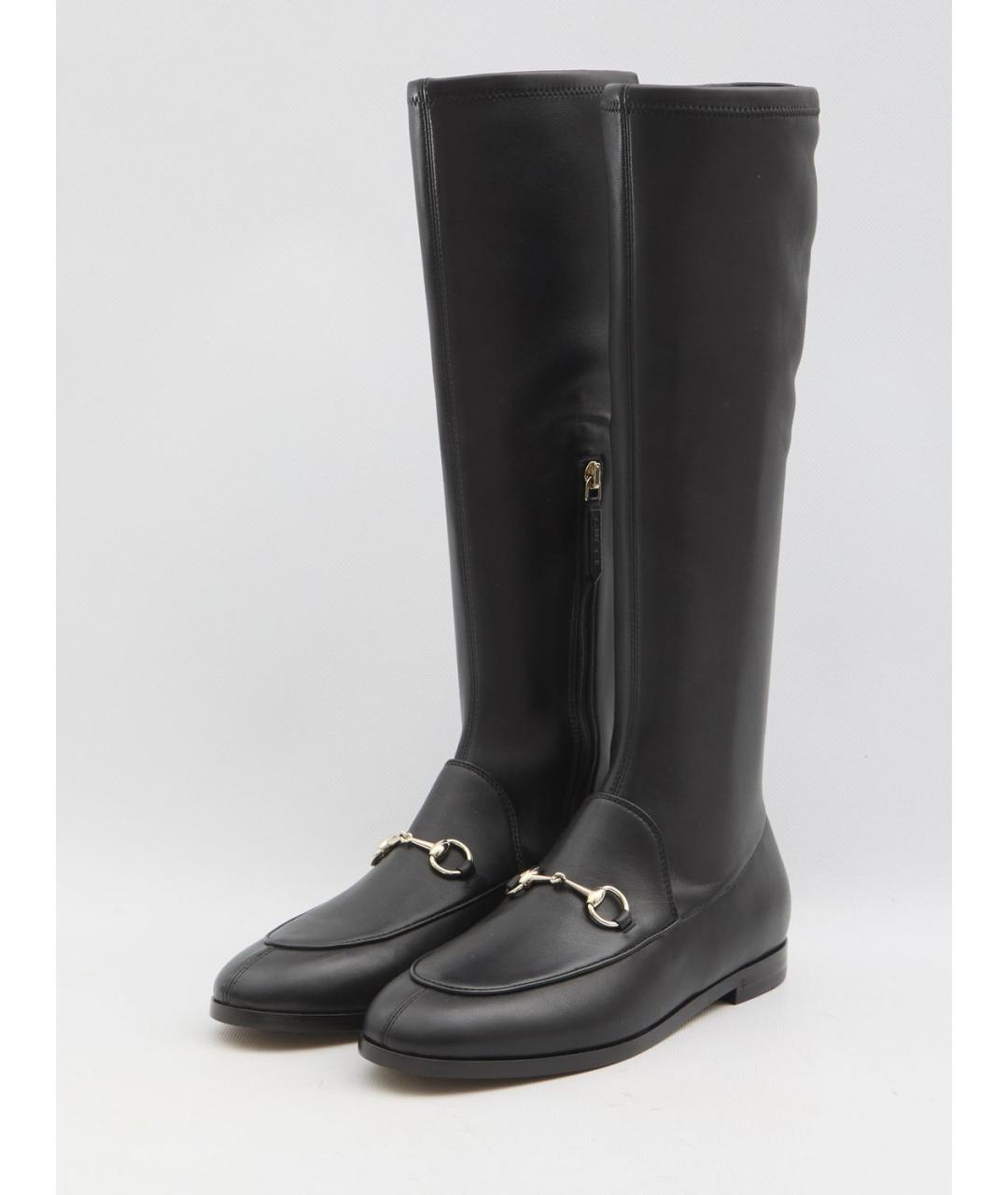 GUCCI Черные кожаные сапоги, фото 2