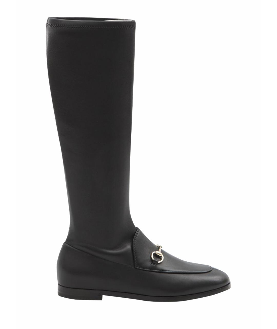 GUCCI Черные кожаные сапоги, фото 1