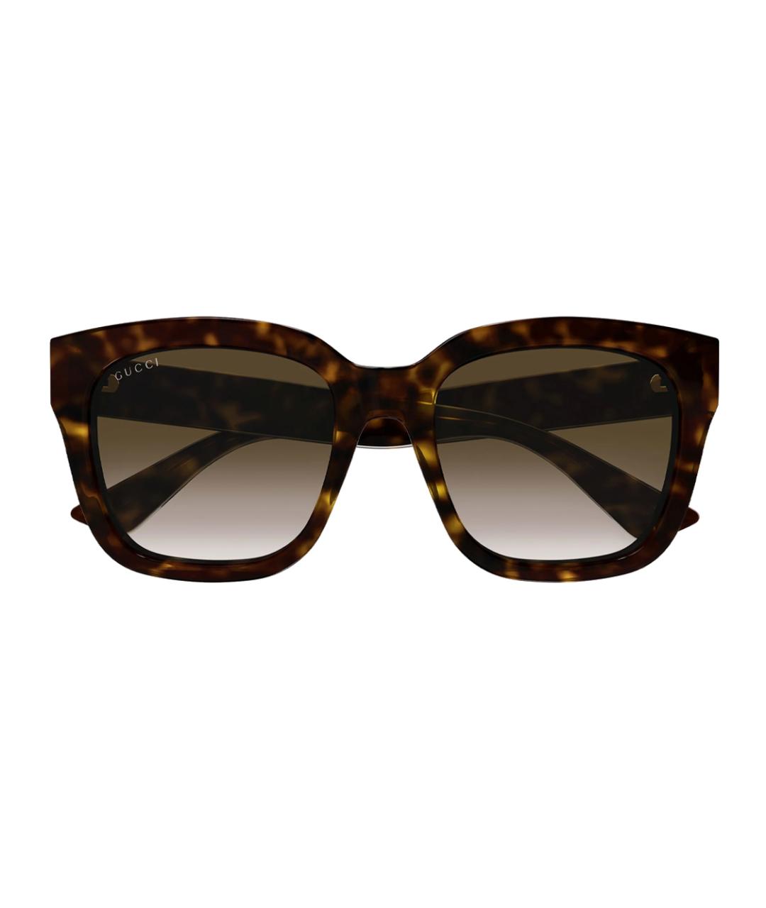 GUCCI Коричневые пластиковые солнцезащитные очки, фото 2