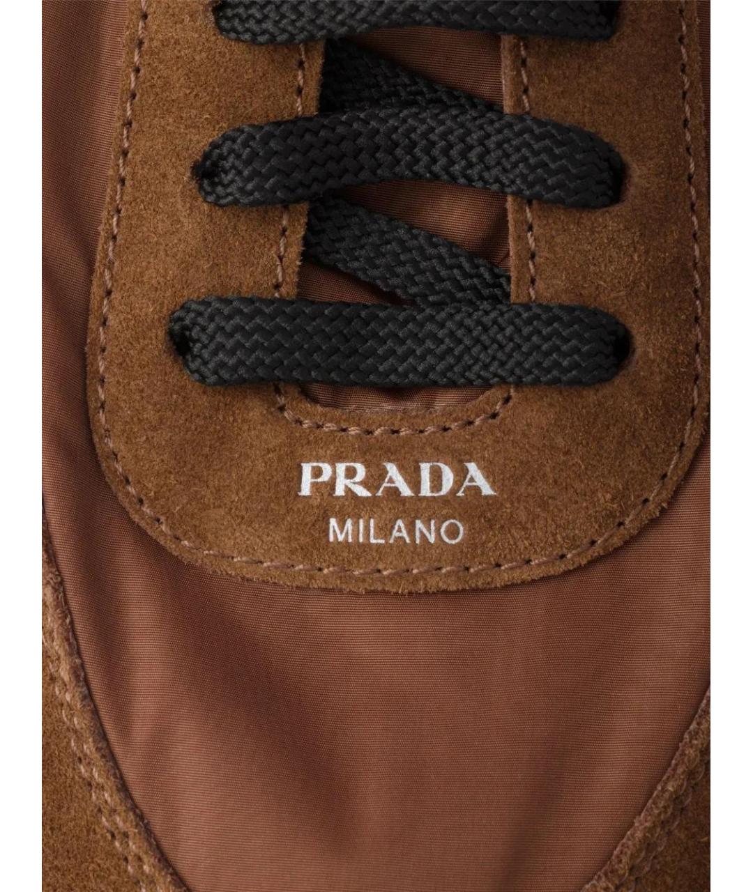 PRADA Коричневые кроссовки, фото 5