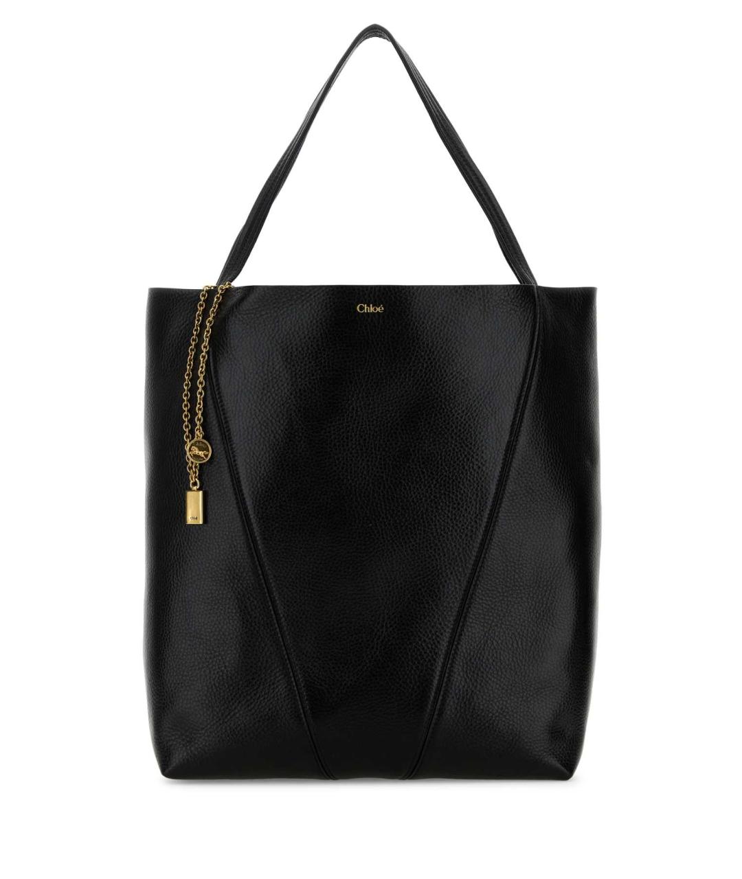 CHLOE Черная кожаная сумка тоут, фото 1