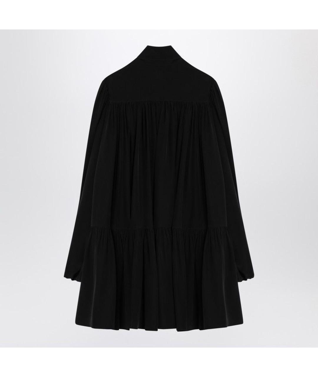 SAINT LAURENT Черное шелковое платье, фото 2