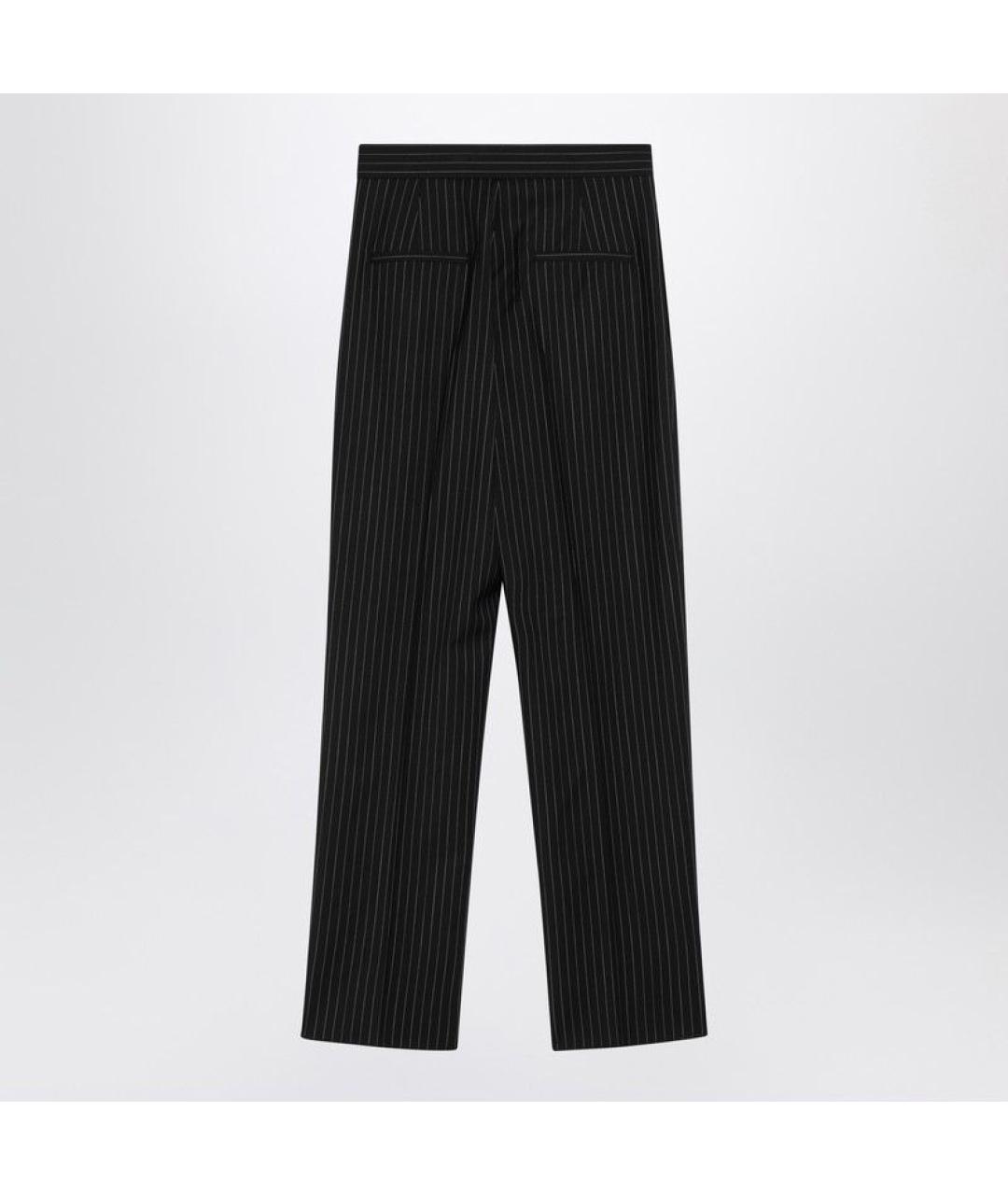 MAX MARA Черные шерстяные прямые брюки, фото 2