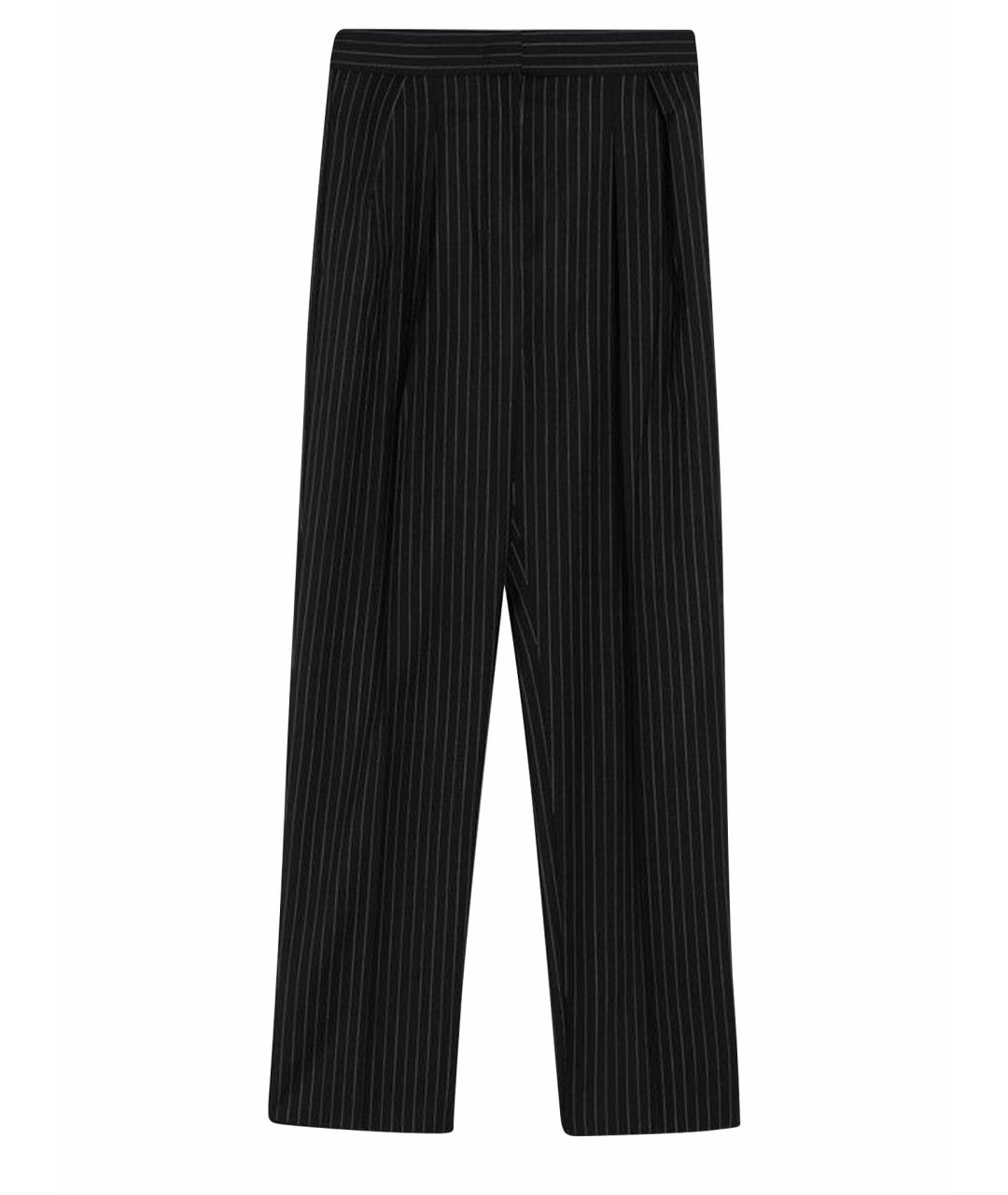 MAX MARA Черные шерстяные прямые брюки, фото 1