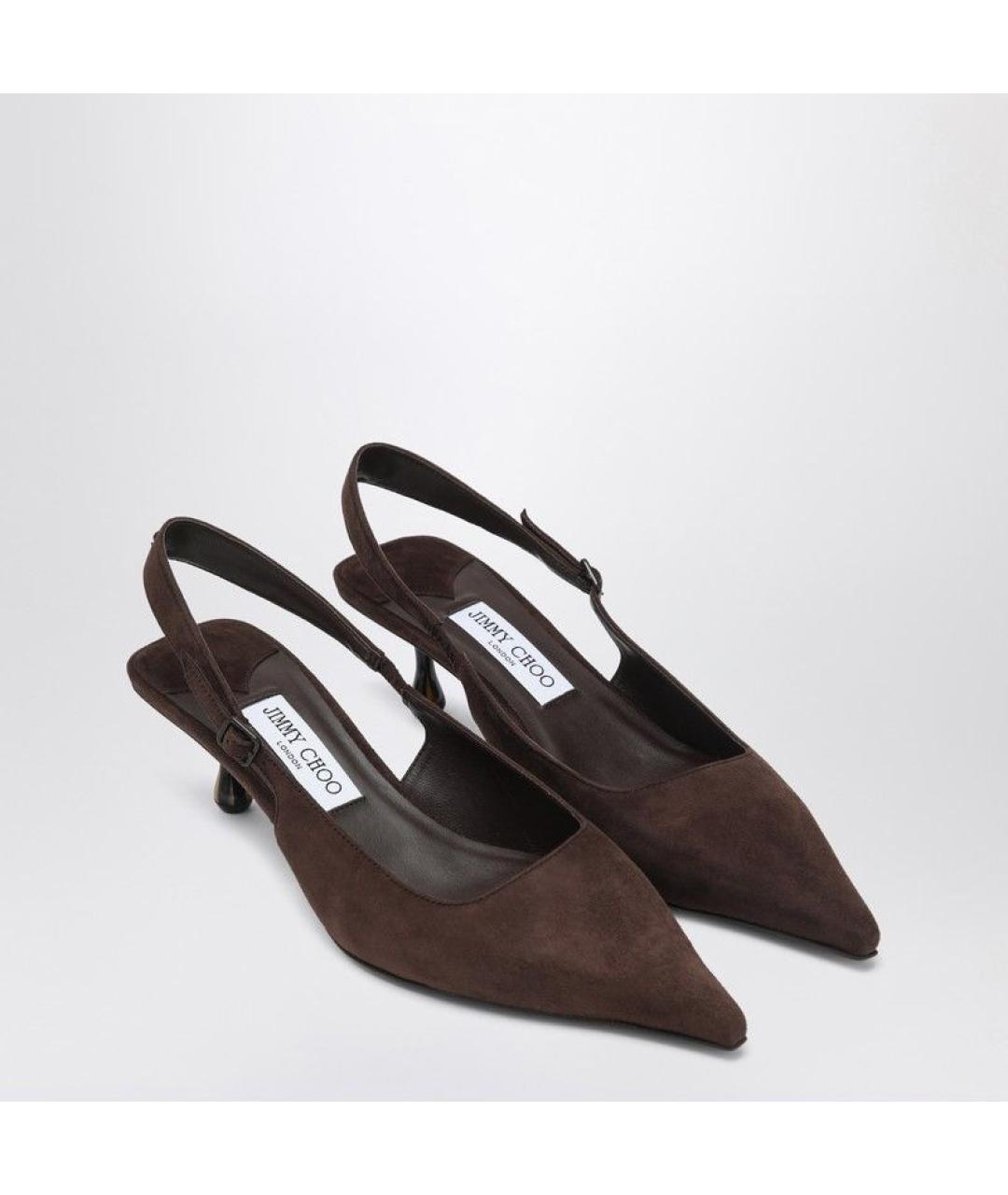 JIMMY CHOO Коричневые кожаные туфли, фото 2