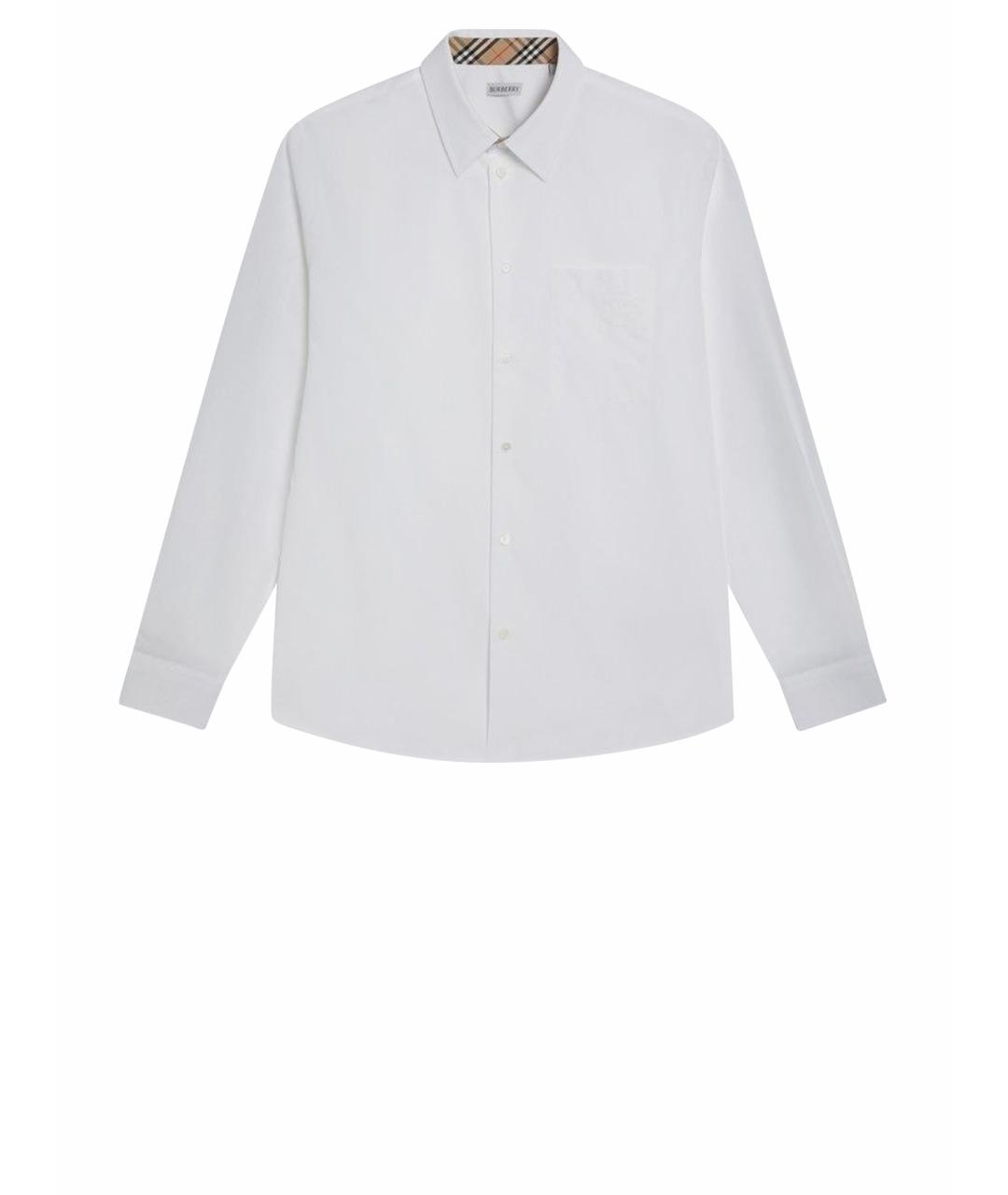 BURBERRY Белая хлопковая классическая рубашка, фото 1
