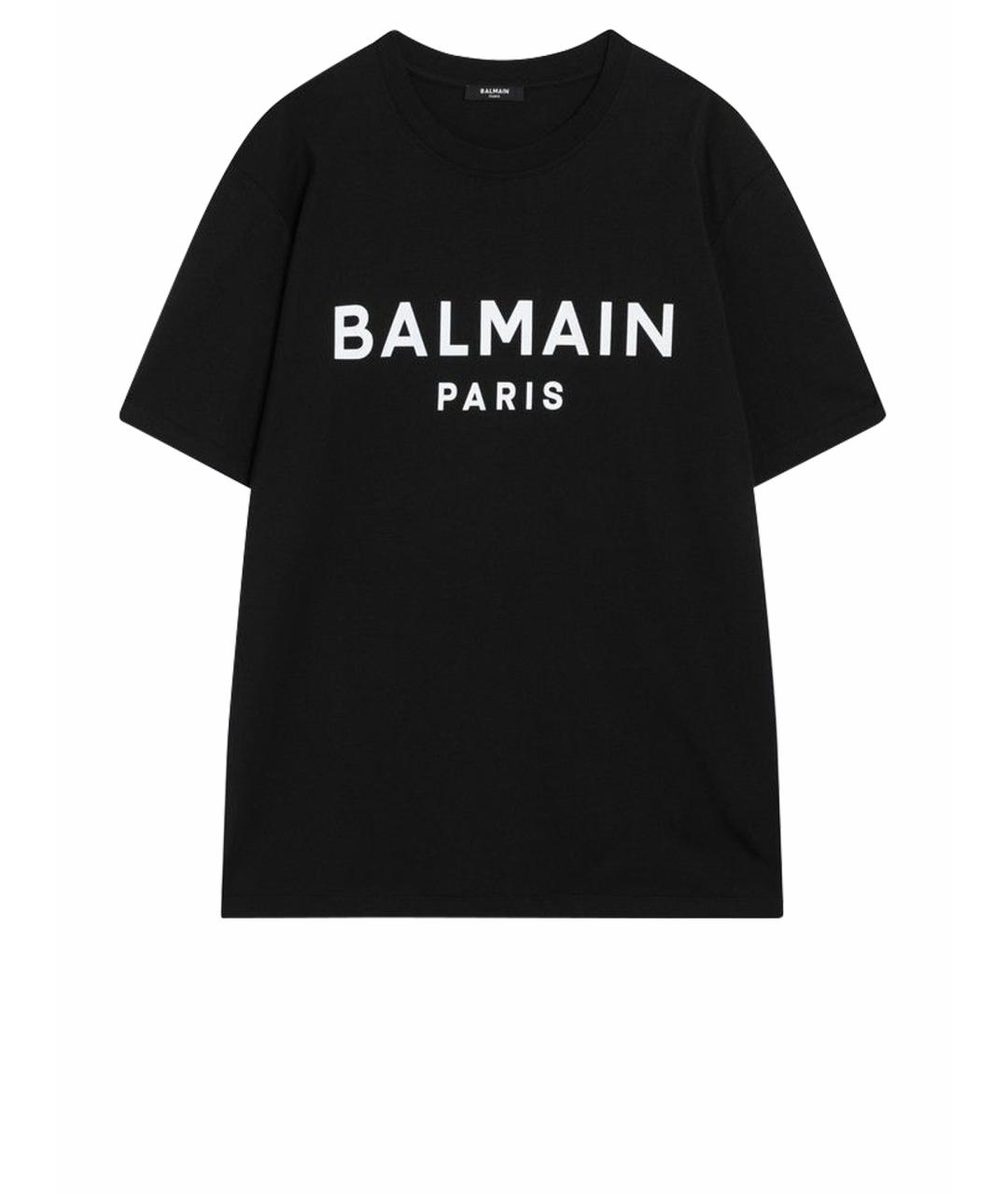 BALMAIN Черная хлопковая футболка, фото 1