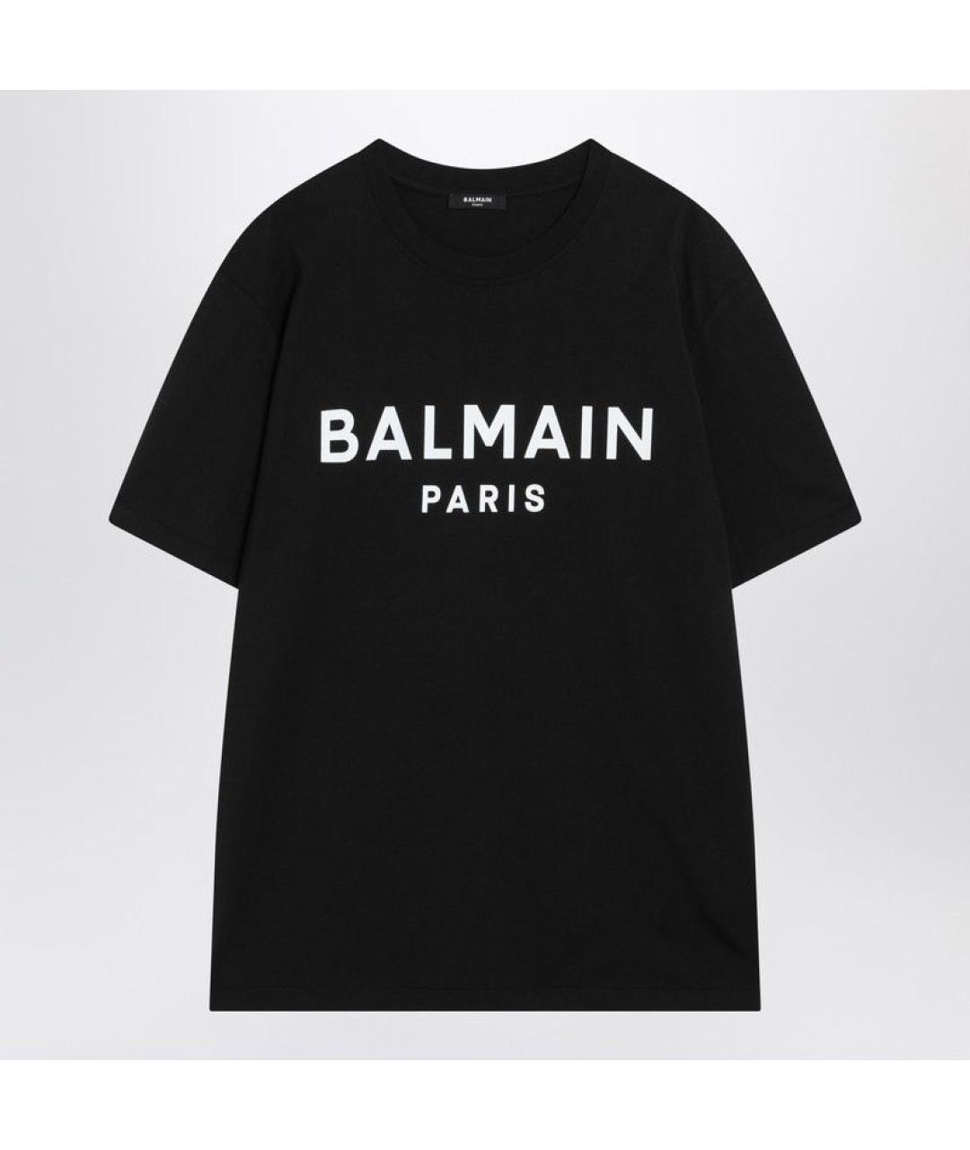 BALMAIN Черная хлопковая футболка, фото 3