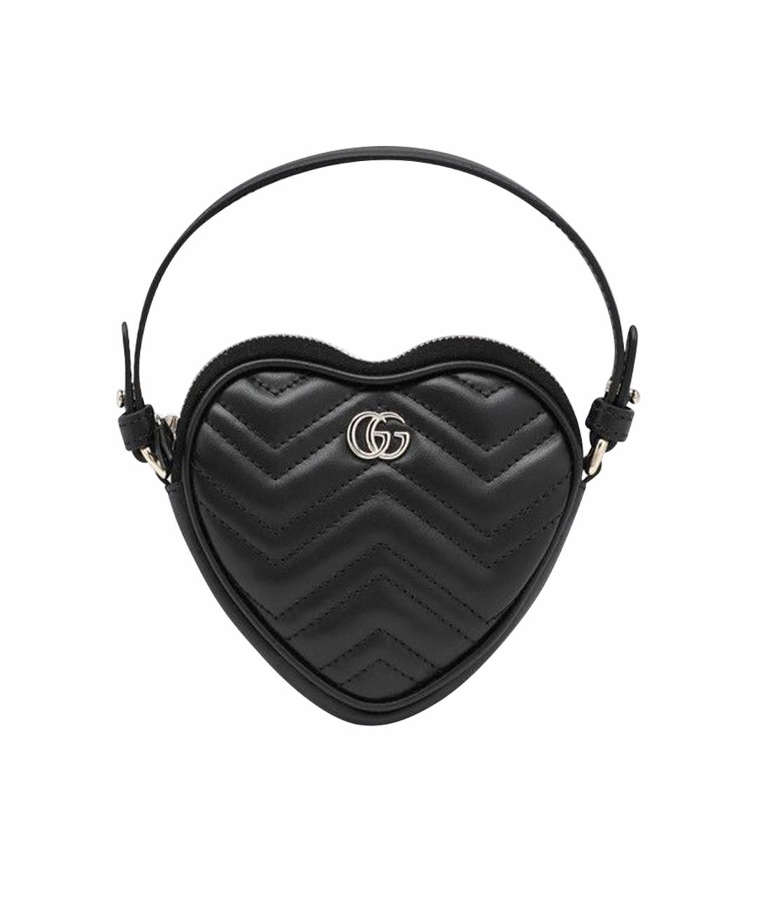 GUCCI Черная кожаная сумка с короткими ручками, фото 1
