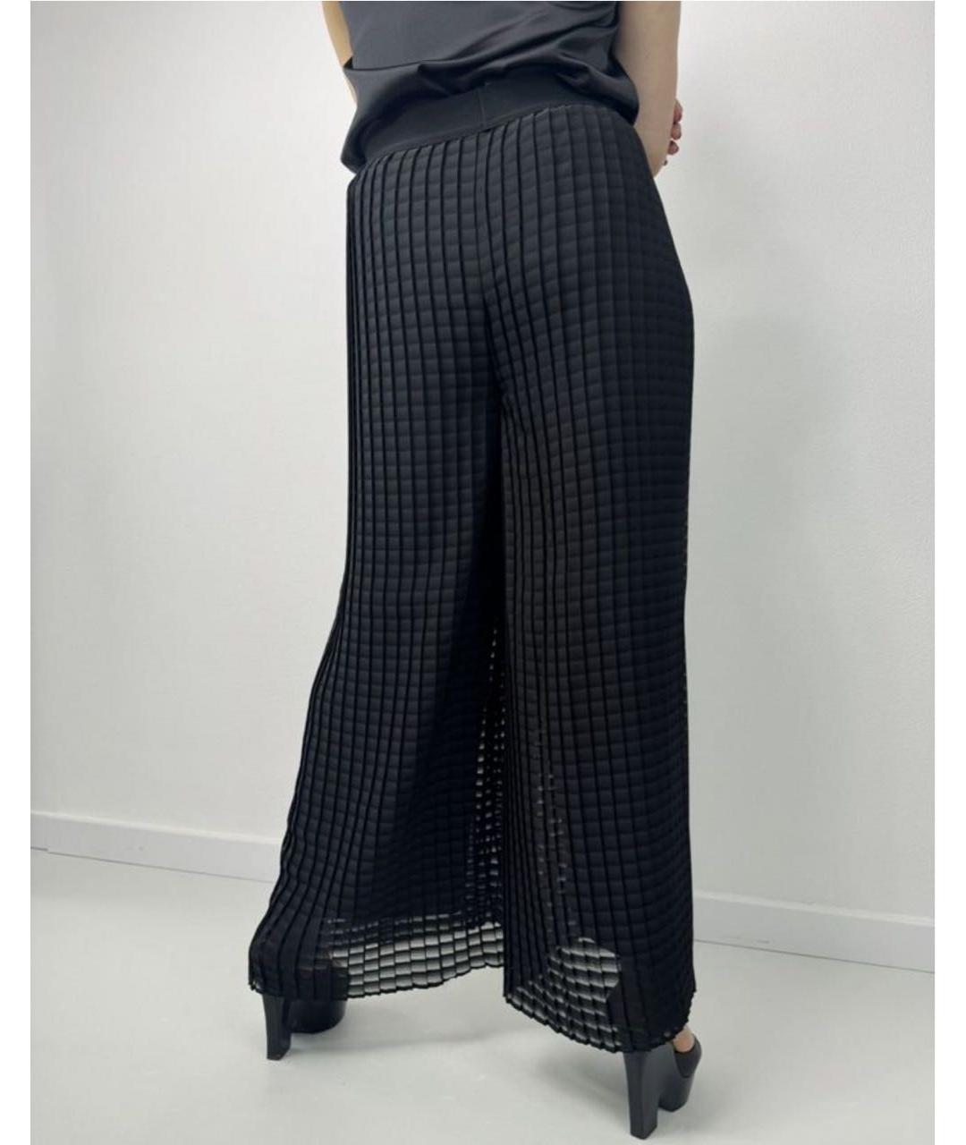 MAX MARA Черные полиэстеровые брюки широкие, фото 2
