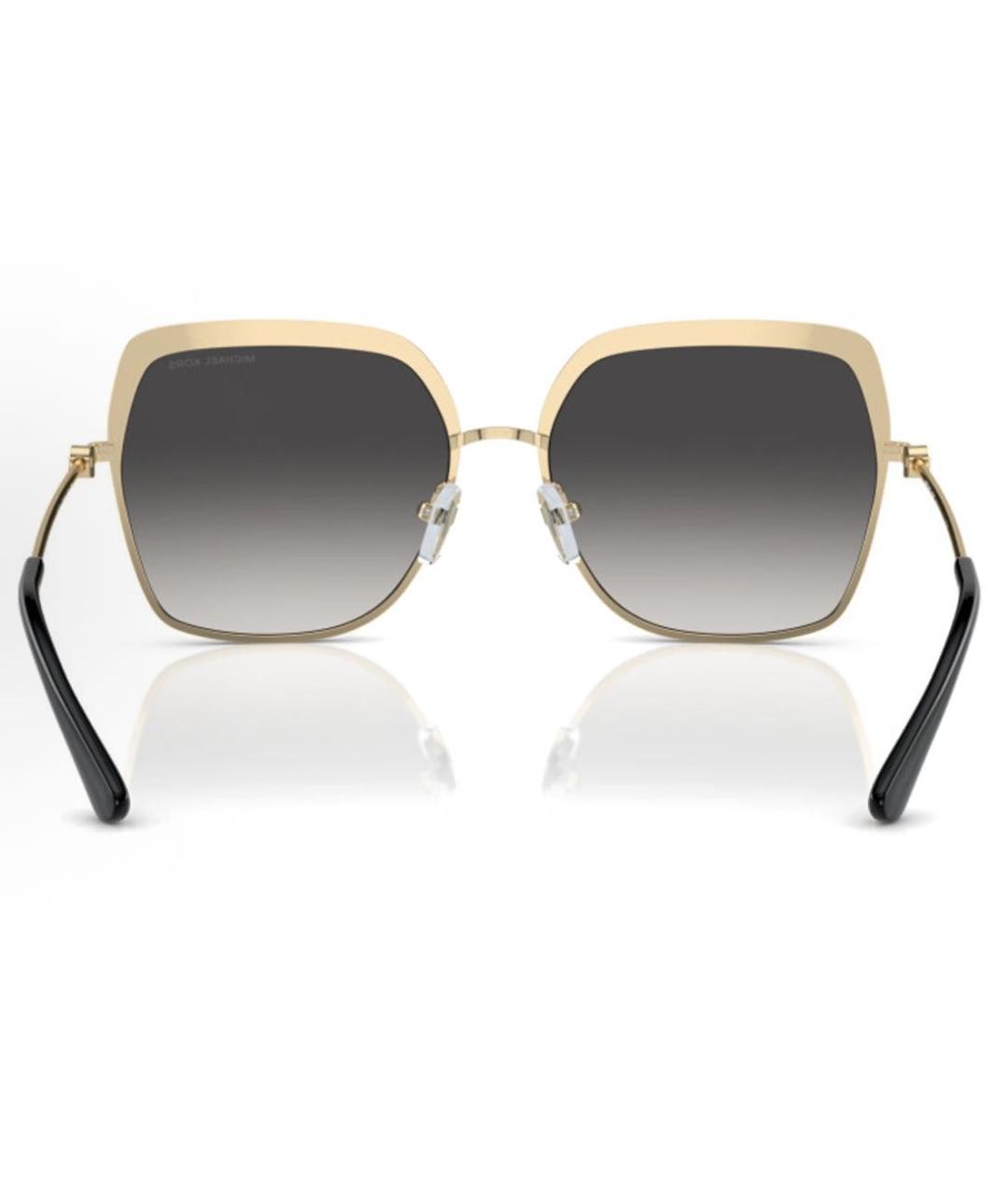 MICHAEL KORS Золотые металлические солнцезащитные очки, фото 3