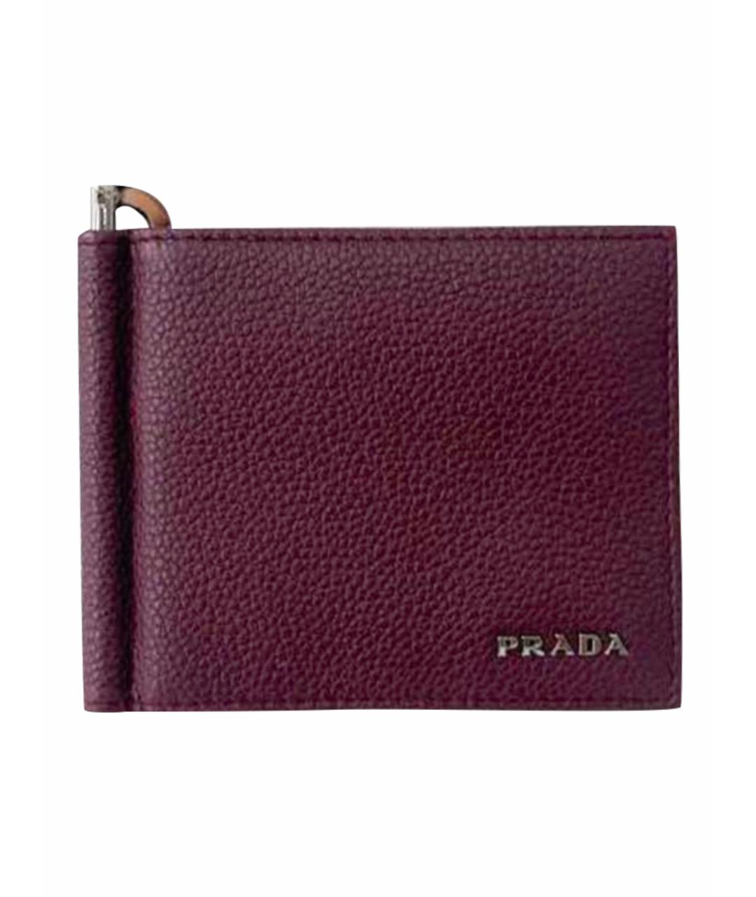 PRADA Бордовый кожаный кошелек, фото 1