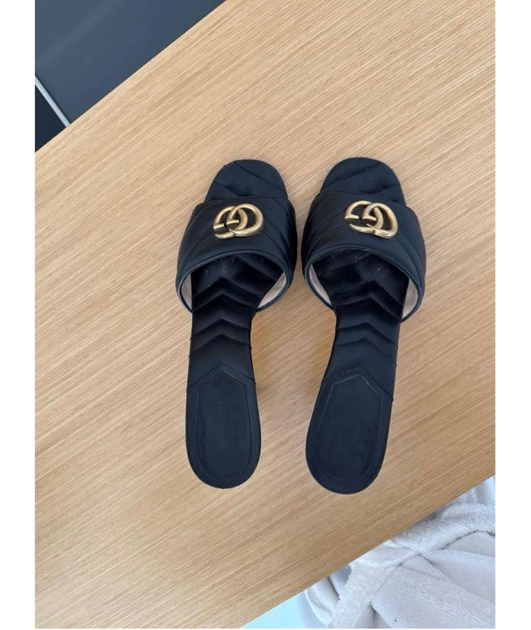 GUCCI Черные кожаные мюли, фото 3