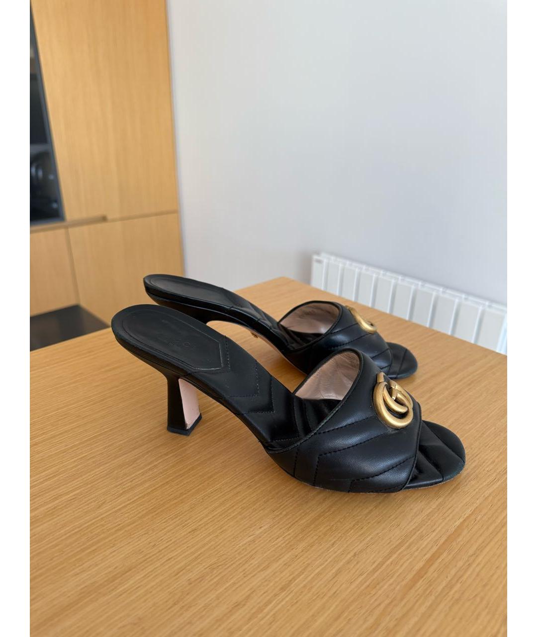 GUCCI Черные кожаные мюли, фото 8
