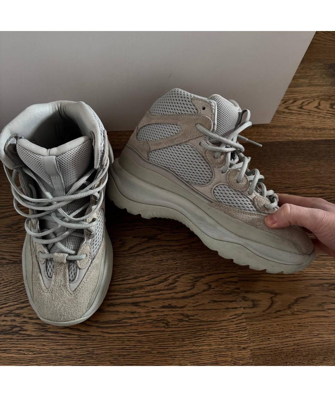 ADIDAS YEEZY Бежевые замшевые кроссовки, фото 4