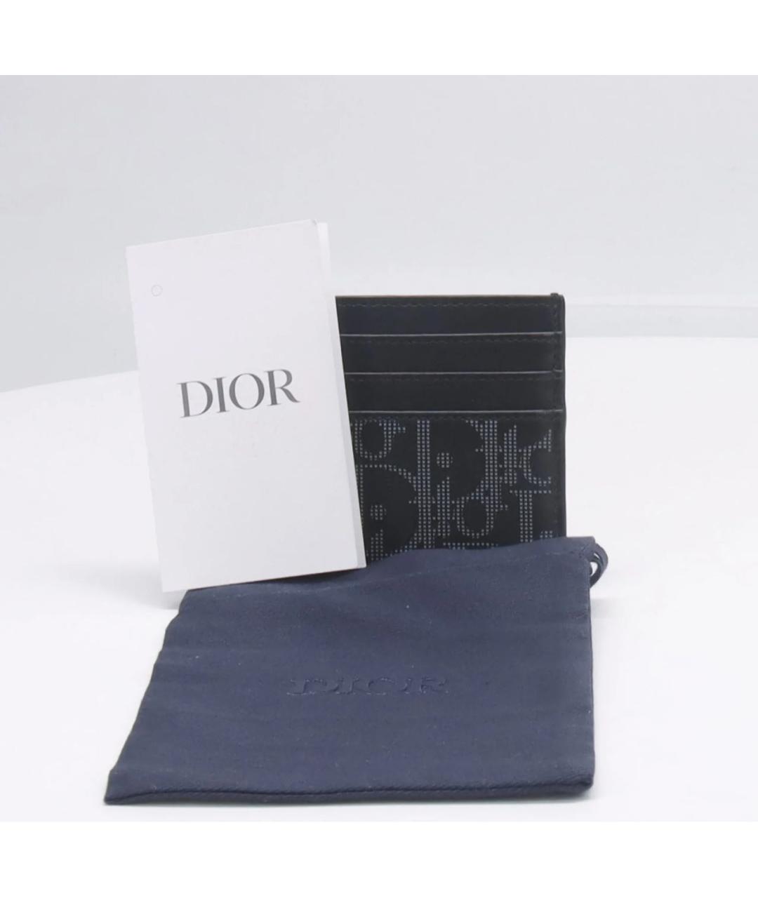 CHRISTIAN DIOR Черный кожаный кардхолдер, фото 2