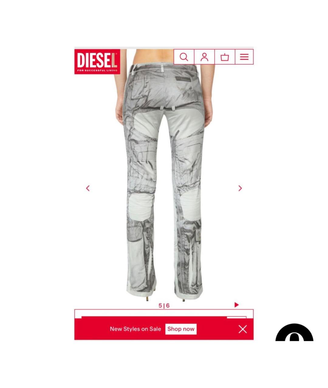DIESEL Мульти вискозные прямые брюки, фото 5