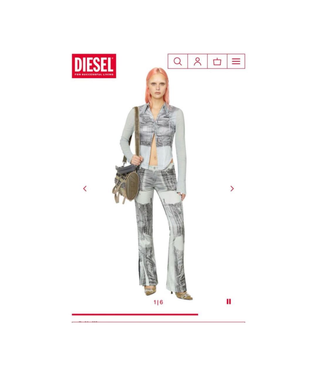 DIESEL Мульти вискозные прямые брюки, фото 3