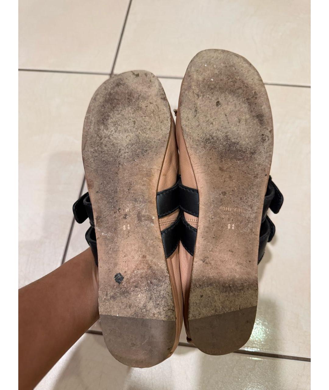 MIU MIU Коралловые кожаные балетки, фото 7