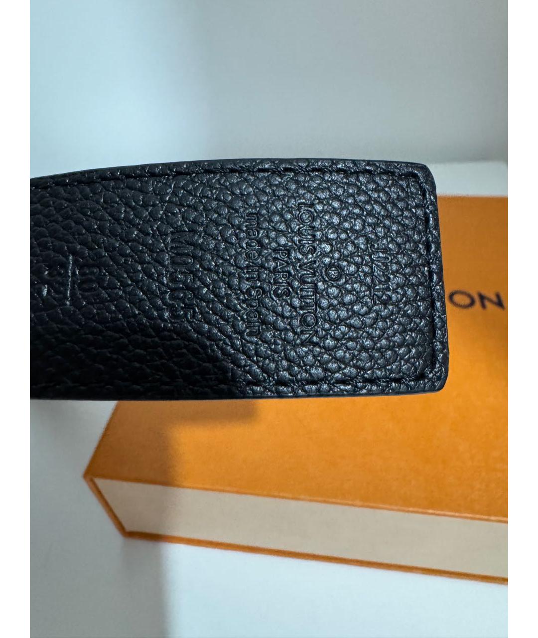 LOUIS VUITTON Черный кожаный ремень, фото 3