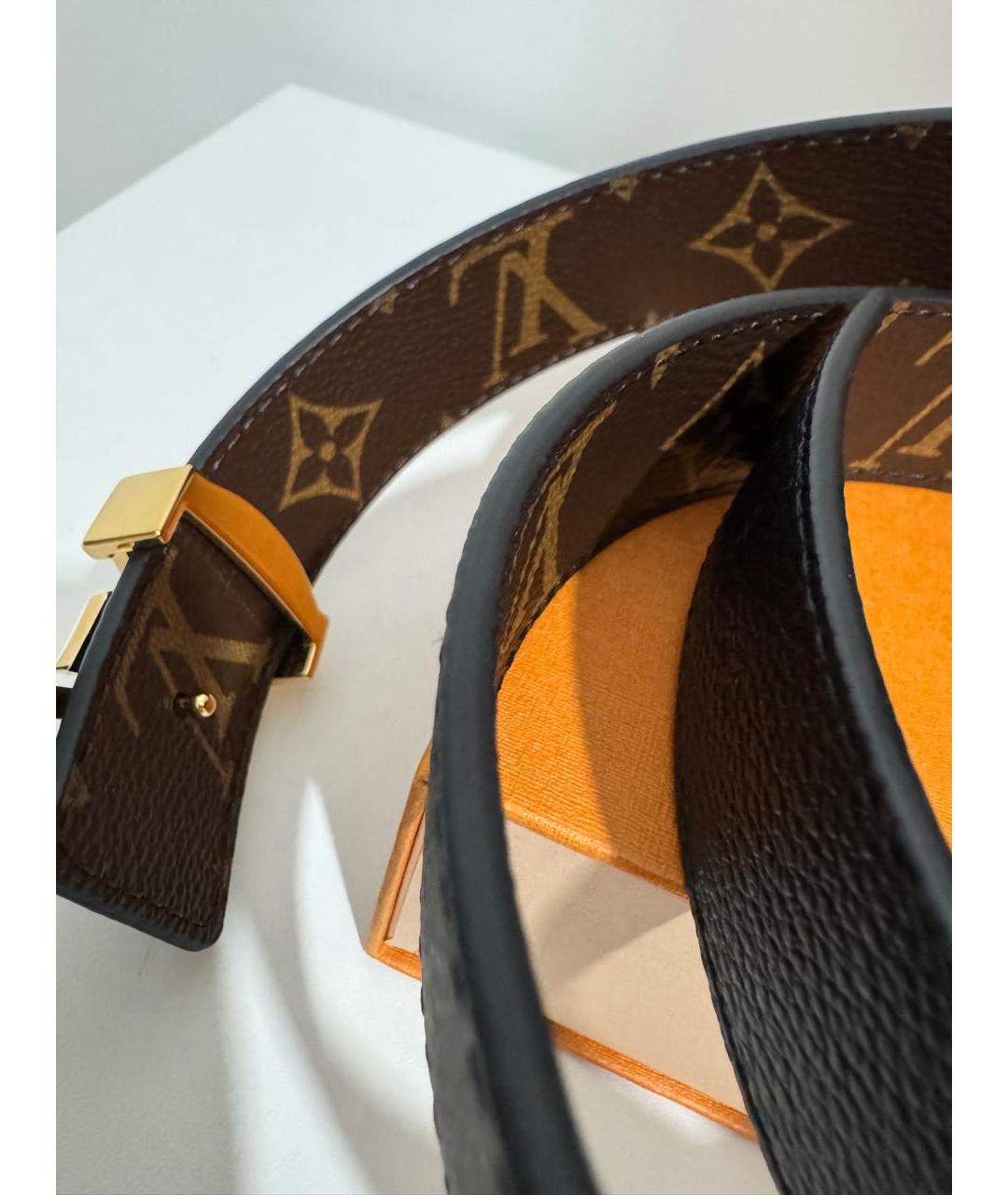 LOUIS VUITTON Черный кожаный ремень, фото 5