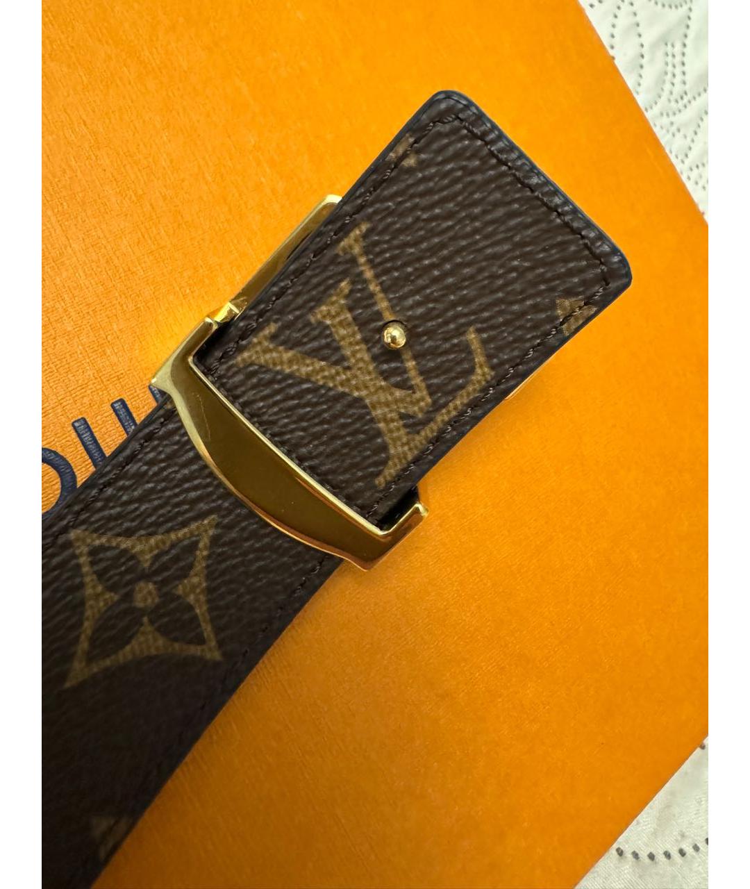 LOUIS VUITTON Черный кожаный ремень, фото 6